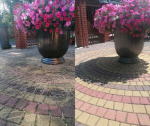 mycie kostki gorącą wodą